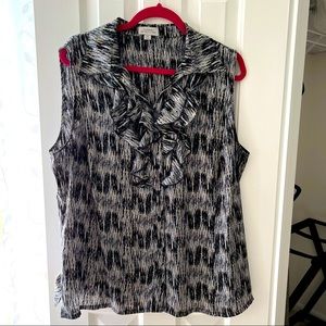 Tabari Arthur S Levine ruffled sleeveless blouse 2X